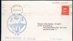 Beleg Norwegen, , .  Motiv: Sport u. Spiel, Wassersport, Segeln.  ...