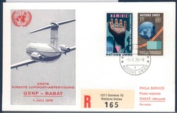 Beleg UNO Genf, , Erstflug.  Motiv: Luftfahrt, Flugpost, sonstige ...