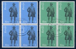 Irland. Viererblock, Stempel und Zähnung siehe Abbildung.