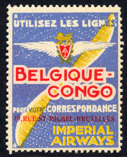 Advertisement vignette "Belgique-Congo" of the "Imperial Airways" ...