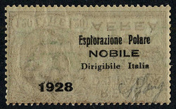1,20 Lire stamp with green overprint on the front and "Esplorazione ...