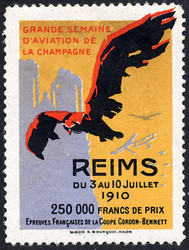 Reims - 1910. Werbevignette der "Grande Semaine D'Aviation de la ...