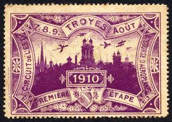 Etape de Troyes - 1910. Werbevignette des "Circuit de l'Est 7-8-9 ...