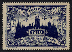 Etape de Troyes - 1910. Advertisement vignette of the "Circuit de ...