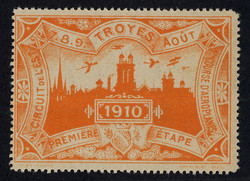 Etape de Troyes - 1910. Advertisement vignette of the "Circuit de ...