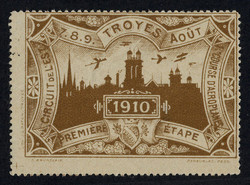 Etape de Troyes - 1910. Advertisement vignette of the "Circuit de ...