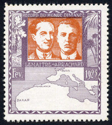 Paris - 1925. Advertisement vignette "Record du monde distance", ...