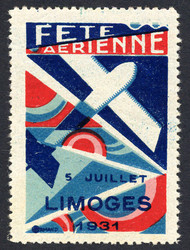 Limoges - 1931. Advertisement vignette "Fete Aerienne 5 Juillet ...