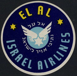 Luggage label of the "El Al Israel Airlines".