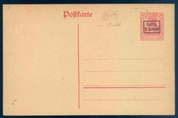 Ganzsache, Deutsche Besetzung I. WK. Etappengebiet West, "Gültig mit ...