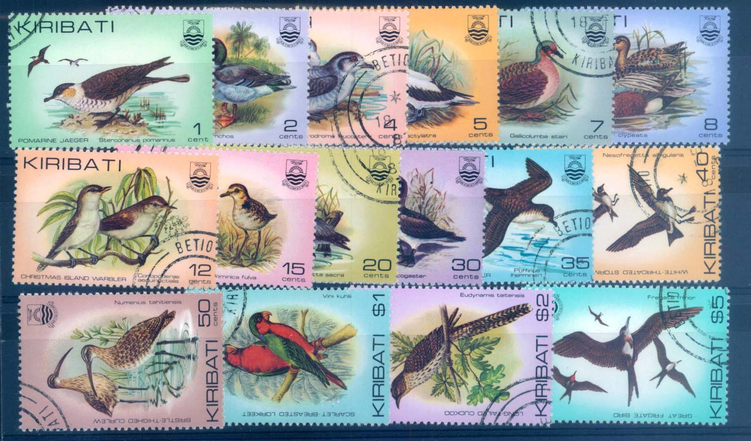 Kiribati,  gestempelt,  Details siehe Abbildung