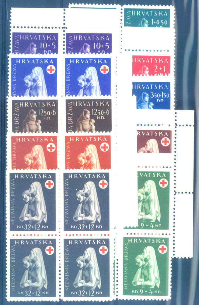 Kroatien, Rotes Kreuz, kompletter Satz im postfrischen Viererblock, ...