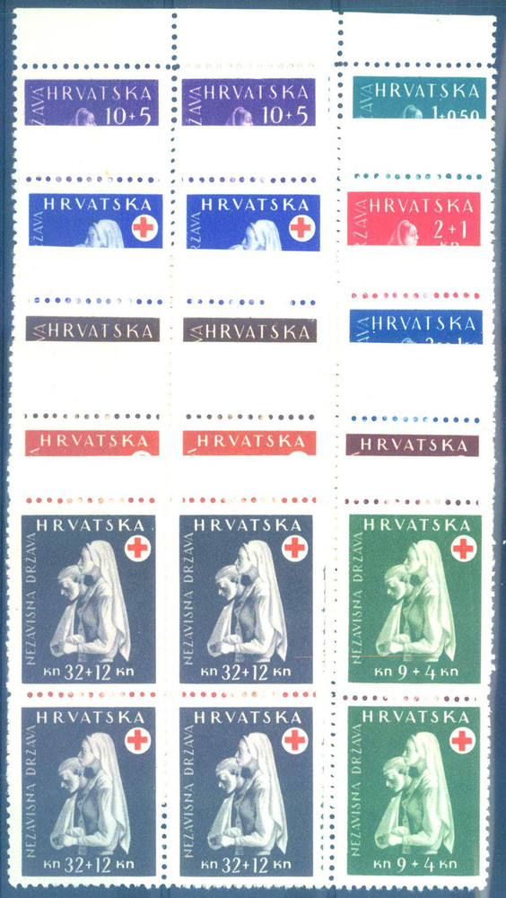 Kroatien, Rotes Kreuz, kompletter Satz im postfrischen Viererblock, ...