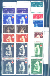 Kroatien, Rotes Kreuz, kompletter Satz im postfrischen Viererblock, ...