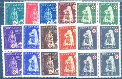 Kroatien, Rotes Kreuz, kompletter Satz im postfrischen Viererblock, ...