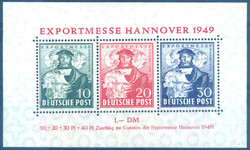 Bizone, Block 1, postfrisch, Details siehe Abbildung.