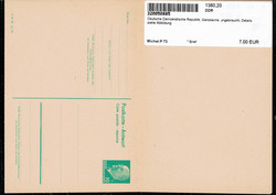 Deutsche Demokratische Republik, Ganzsache, ungebraucht, Details ...