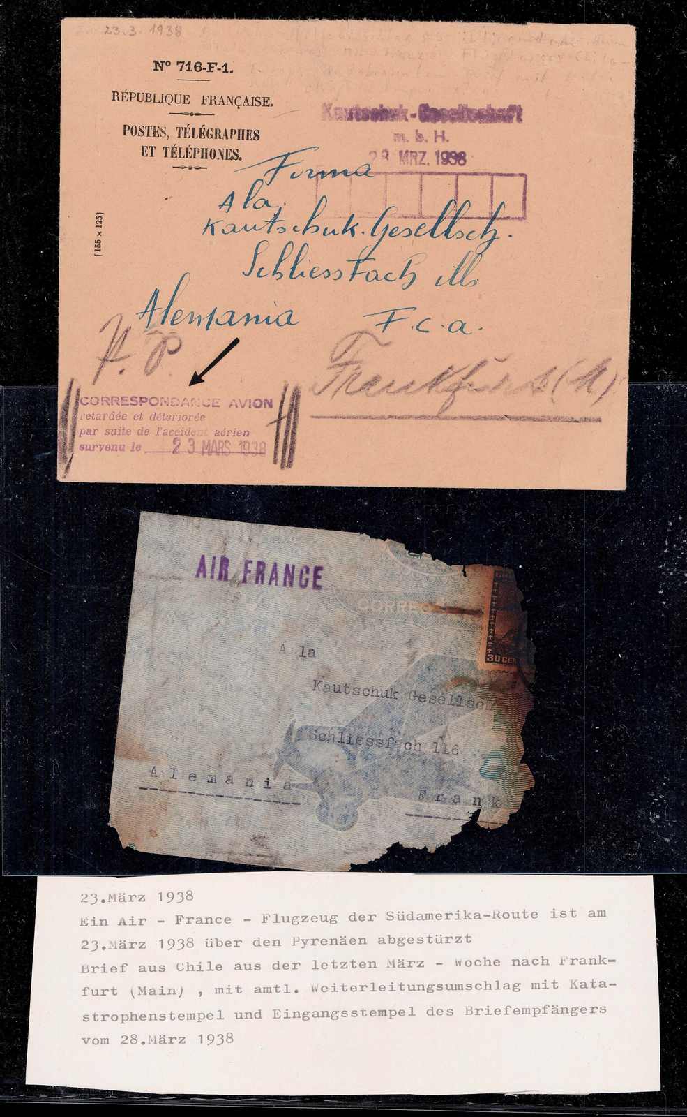 23.3.1938, Air France Flug über die Südamerikaroute und Absturz ...