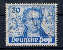 30Pf Goethe mit Plattenfehler I gestempelt