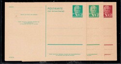 Pieck 10, 20 Pf Postkarten und 10Pf Antwortkarte ungebraucht