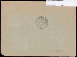 Bizone Exportmesseblock und 20Pf Einzelmarke auf Einschreibebrief ...