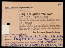 Bruckmühl 12.5.1953, Ballonpostkarte des Wettfliegen des Deutschen ...