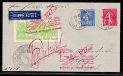 Le Treport, Raketenpost Beleg der Rakete "Paris P. 27" von Karl ...