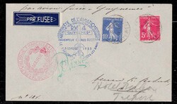 Le Treport, Raketenpost Beleg der Rakete "Guynemer R.V. 4" von Karl ...
