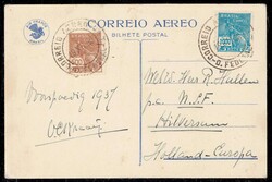 AIR FRANCE 19-12-1936. Werbekarte zu Weihnachten von Brasilien nach ...