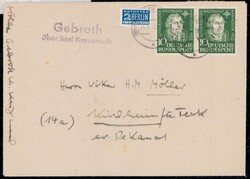 Luther - MEF 10 Pfg. waagerecht Paar mit 2 Pfg. Notopfer Berlin auf ...
