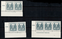 Österreich Bauwerke 50gr. 10 verschiedene Eckrandstücke mit ...