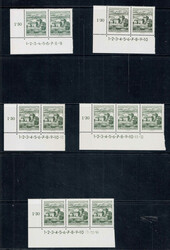 Österreich Bauwerke 1,30 S, 13 verschiedene Eckrandstücke mit ...