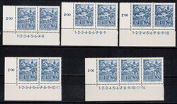 Österreich Bauwerke 2 S, 12 verschiedene Eckrandstücke mit ...