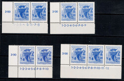 Österreich Bauwerke 3 S, 12 verschiedene Eckrandstücke mit ...