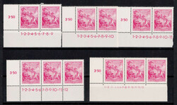 Österreich Bauwerke 3,50 S, 12 verschiedene Eckrandstücke mit ...