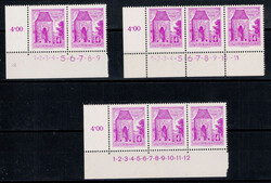 Österreich Bauwerke 4 S, 11 verschiedene Eckrandstücke mit ...