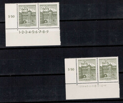 Österreich Bauwerke 5,50 S, 9 verschiedene Eckrandstücke mit ...