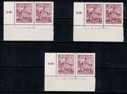 Österreich Bauwerke 8 S, 10 verschiedene Eckrandstücke mit ...