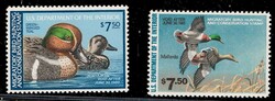 "Duck Hunting Stamps". 2 verschiedene postfrisch/ungebraucht