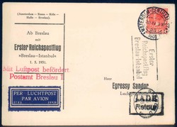 Niederlande, 1.5.1931, Brief Erstflug Breslau nach Istanbul, ...