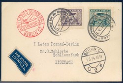 Poland, 1.5.1934, postcard first flight  Posen to Berlin , (Michel 34 ...