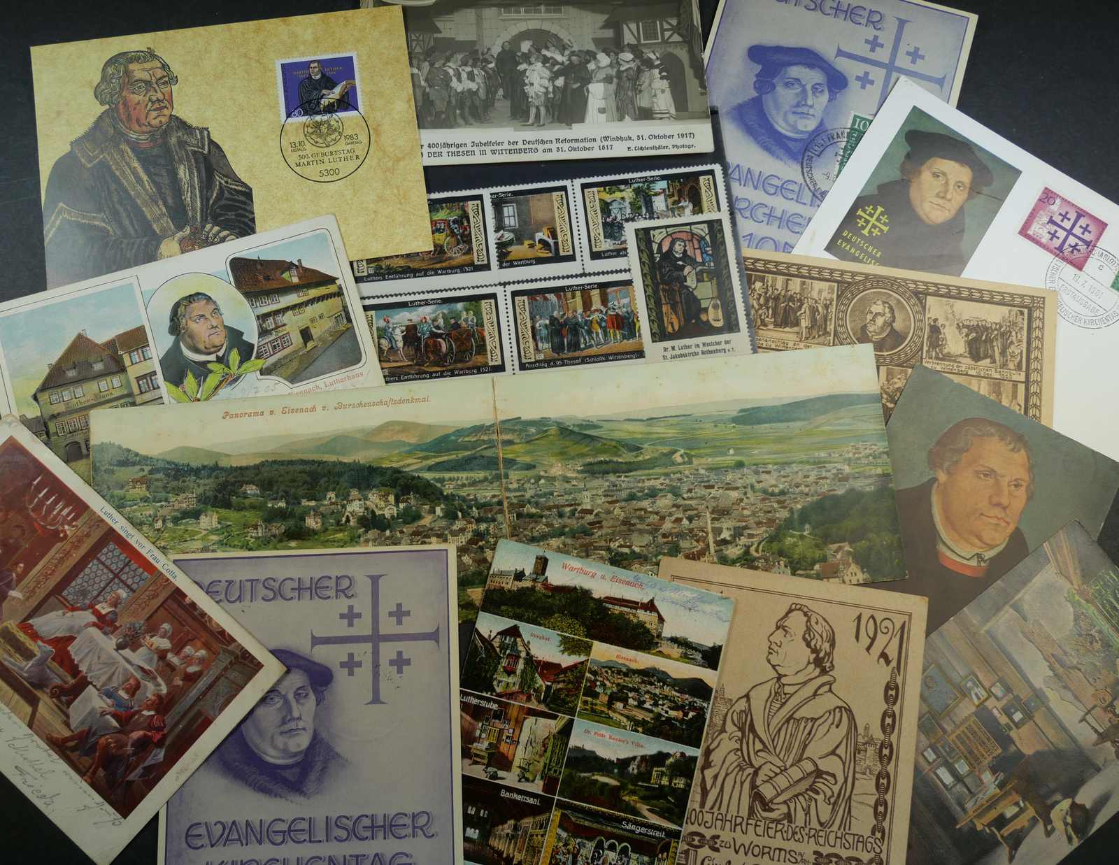 Reformation - Martin Luther. Kleiner Belegeposten mit Ansichtskarten, ...