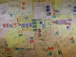 Belgien, grosser Posten Eisenbahnpaketmarken auf Paketscheinen, ...