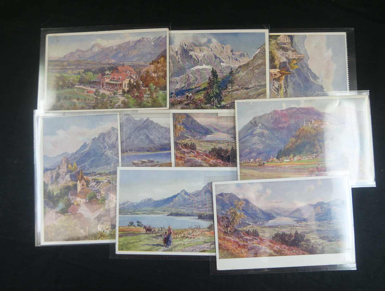 Posten von 9 Künstlerpostkarten Verlag "Volkswirtschafl. Verein ...