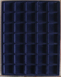 LINDNER MÜNZBOX MARINE: "2135M" - blaue Münzeinlage mit 35 ...