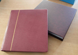 RINGBINDERSET ELEGANT LEDER "112-W" Weinroter wattiert aus ECHTEM ...