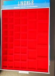 LINDNER Münzbox "2145" hellrot f. 45 Münzen mit variierter ...