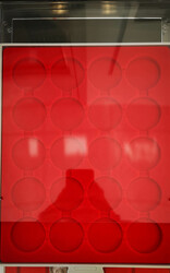 LINDNER Münzbox hellrot f. je 20 Münzen in Kapseln bis Ø 42 mm. ...