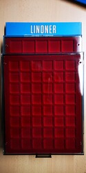 2x LINDNER Münzbox "2735 & 2749" rauchglas dkl'rot, quadratische ...
