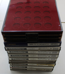 MÜNZBOX-KISTE mit 12x Münzbox Lindner / Leuchtturm kompatibel ...